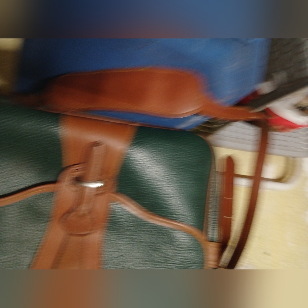 Men's Green and Brown Leather Bag